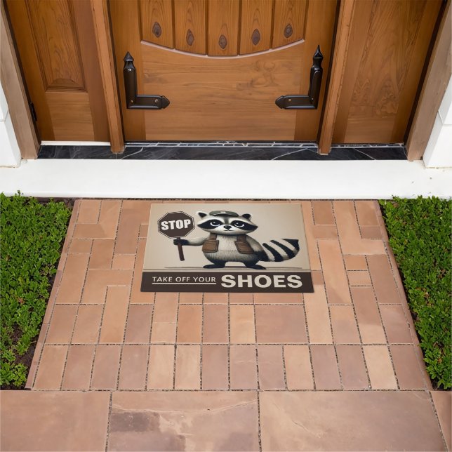 Felpudo Frecher Waschbär Schuhe ausziehen sauberes Haus (Exterior)