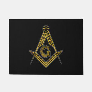 Felpudo Freemason (negro y oro)