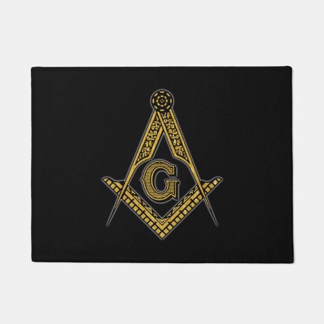 Felpudo Freemason (negro y oro) (Anverso)