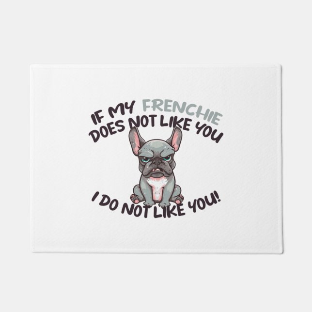 Felpudo Frenchie enojado (Merle) - Diseño único (Anverso)