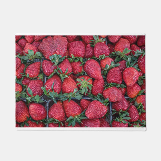 Felpudo Fresas con hojas verdes (Anverso)
