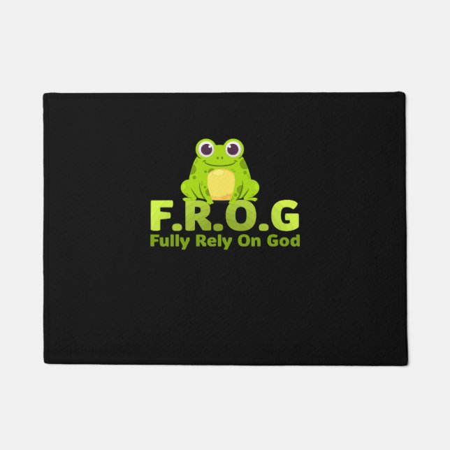 Felpudo FROG funny definition fully rely on god (Anverso)