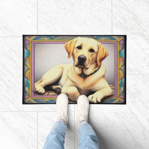 Felpudo Frontera colorida de perro recuperadora de labrado