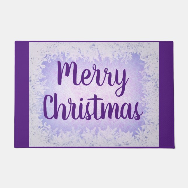 Felpudo Frost morado y lila Feliz Navidad (Anverso)