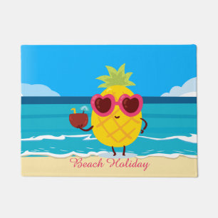Felpudo Fruto de piña en las vacaciones de playa Cute colo
