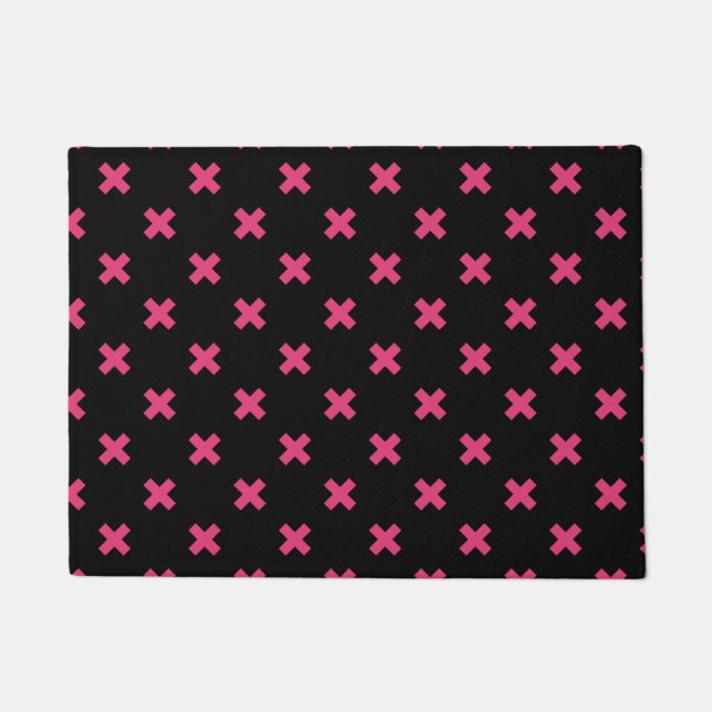 Felpudo Fuchsia cruza puntos en negro (Anverso)