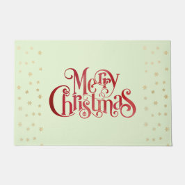 Felpudo Fuente festiva de tipografía navideña Red Merry