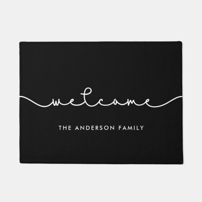 Felpudo Fuente simple y bonita bienvenida (Anverso)