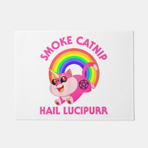Felpudo Fumar Catnip Salve a Lucipurr, Gato Satánico Diver