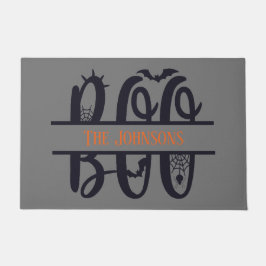 Felpudo Fun Boo Monograma Añadir nombre Halloween