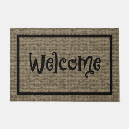 Felpudo Fun Fun Fall Faux Burlap Bienvenida Mat Large