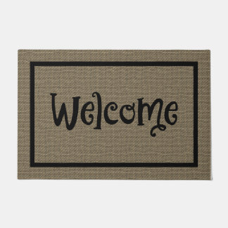 Felpudo Fun Fun Fall Faux Burlap Bienvenida Mat Large