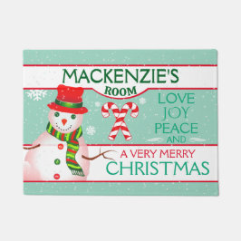 Felpudo FUN Snowman for CHILD'S ROOM | TEAL Christmas