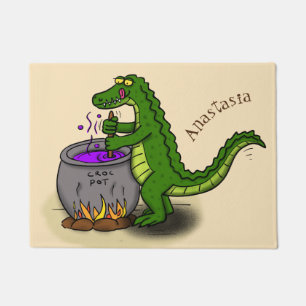 Felpudo Fundido personalizado de cocina de caimanes verdes