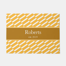 Felpudo Funky Yellow Pattern Family Name and Year Modern