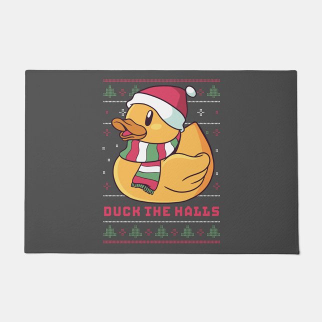 Felpudo Funny and Cute Duck Puns Merry Christmas Duck The (Anverso)
