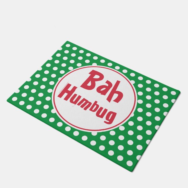 Felpudo Funny Bah Humbug Navidades Doormat Rug (Angular)