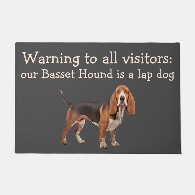 Felpudo Funny Basset Hound Tema Casa Mascota Humor Mat (Anverso)