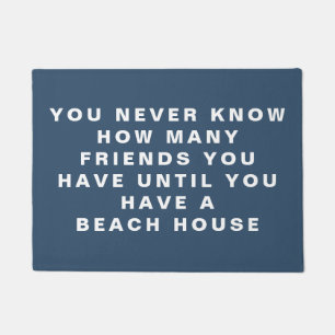 Felpudo Funny Beach House Friends Cita Texto editable Azul