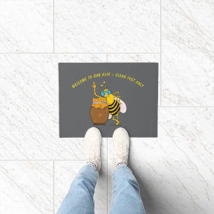 Felpudo Funny Bee Welcome Doormat Sólo pies limpios