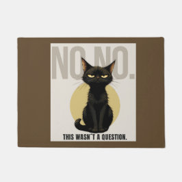 Felpudo Funny Black Cat Welcome Mat – Sarcastic NO NO Cat