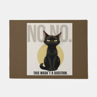 Felpudo Funny Black Cat Welcome Mat – Sarcastic NO NO Cat