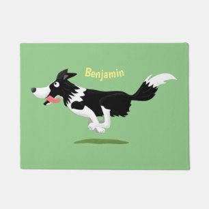 Felpudo Funny Border Collie perro corriendo personalizado