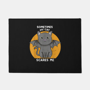 Felpudo Funny Cat Kitten Halloween Diseño Para Gato Loco L