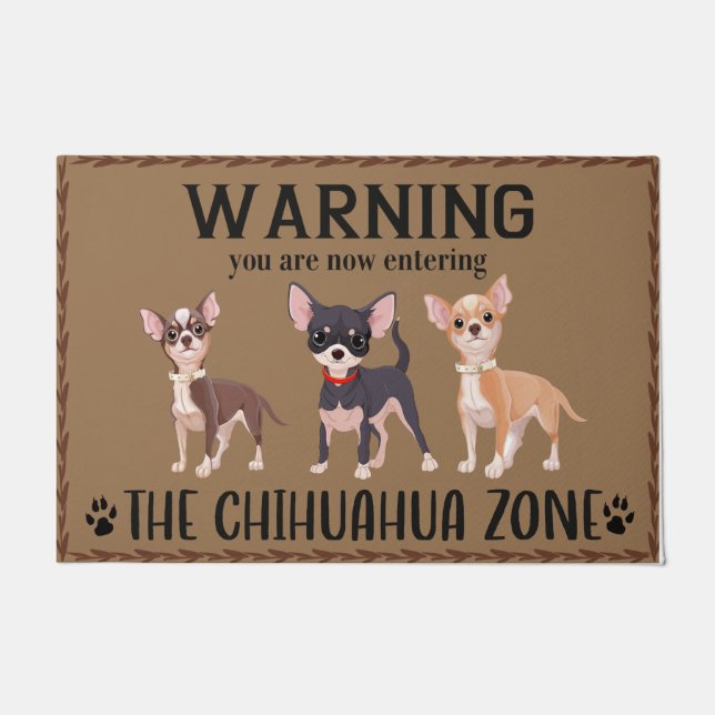 Felpudo Funny Chihuahua Zone Doormat, Chihuahua House (Anverso)