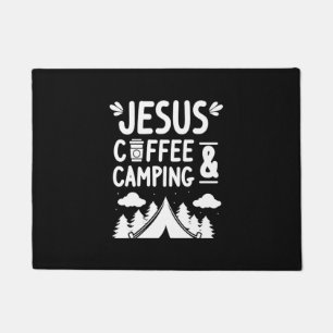 Felpudo Funny Christians Camp Caffeine Jesus Coffee & Camp