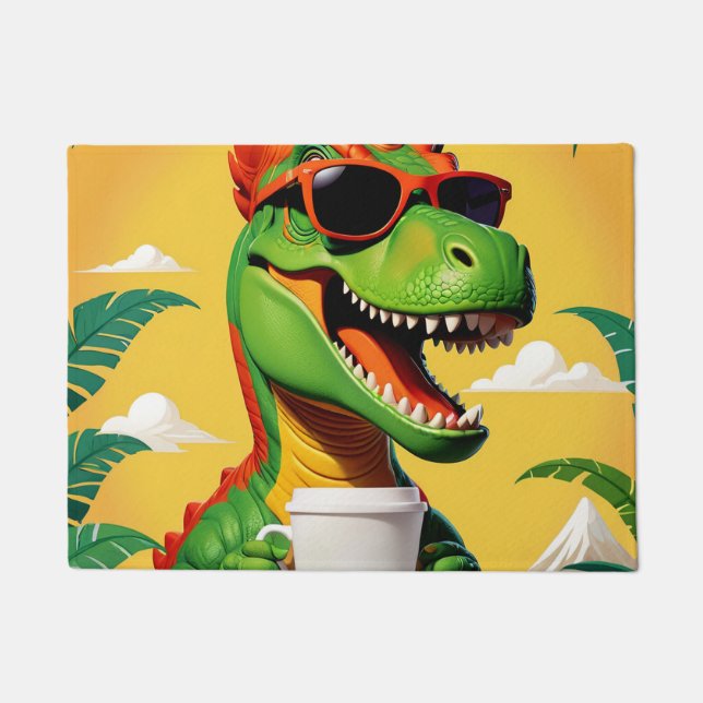 Felpudo Funny de los dinosaurios T-Rex (Anverso)