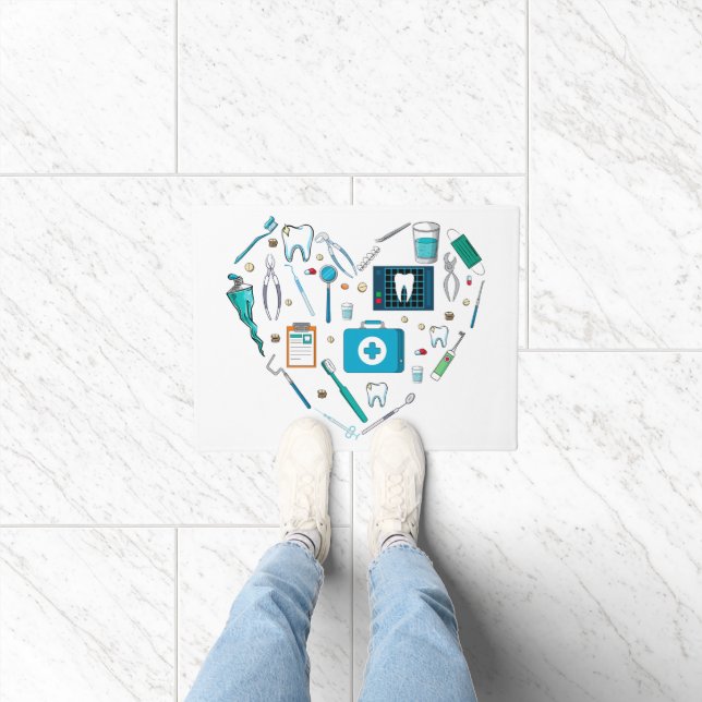 Felpudo Funny Dental Dentist Tool Heart (Interior)