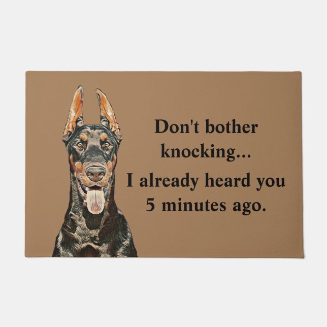 Felpudo Funny Doberman Pinscher Doormat (Anverso)