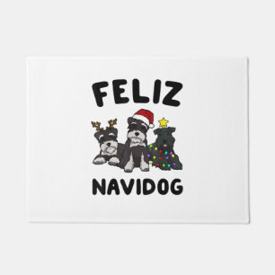 Felpudo Funny Feliz Navidog Ministra Schnauzer amante del