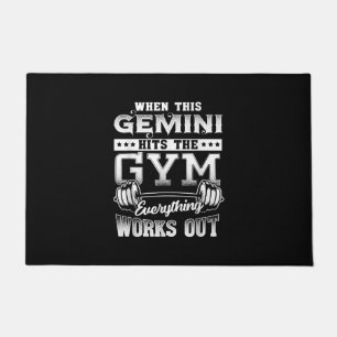 Felpudo Funny Gemini Gym Workout Design
