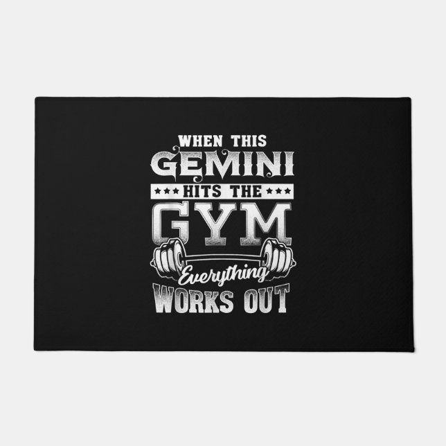 Felpudo Funny Gemini Gym Workout Design (Anverso)