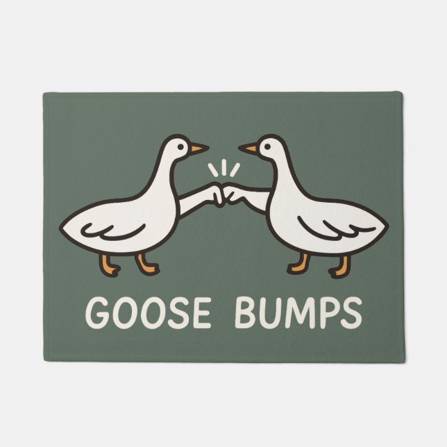 Felpudo Funny Goose Bump Personalizado | Fist Bump Geese A (Anverso)