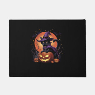 Felpudo Funny Halloween Black Cat Calabaza disstumbre gato