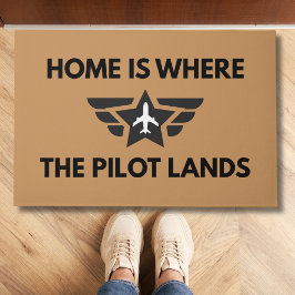 Felpudo Funny Home Is Where The Pilot Lands Plane Welcome 