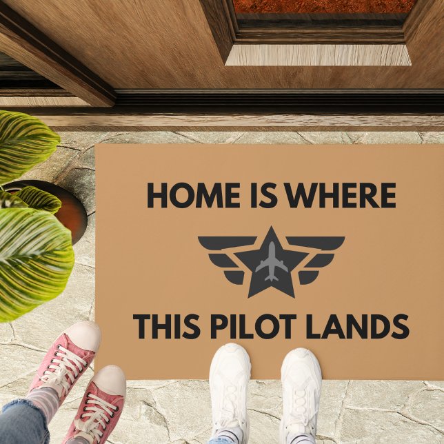 Felpudo Funny Home Where This Pilot Lands Plane Welcome  (Subido por el creador)