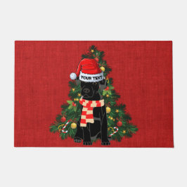Felpudo Funny labrador negro festividad burlap Navidades r