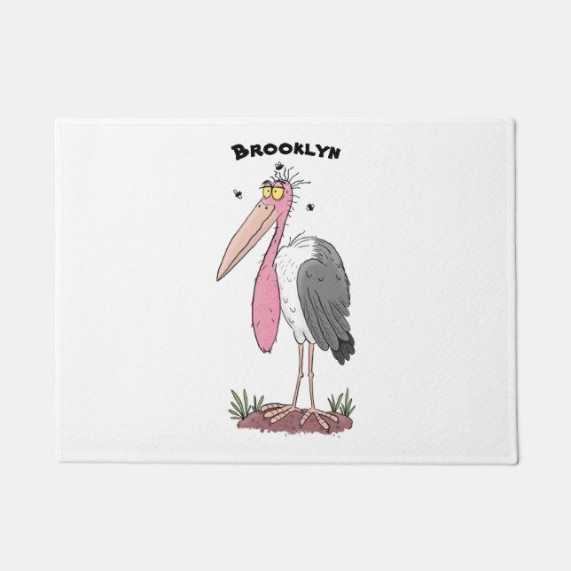 Felpudo Funny marabou stork personalizado (Anverso)