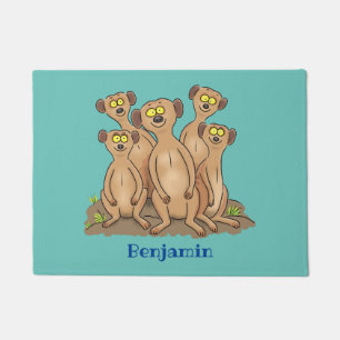 Felpudo Funny meerkat ilustracion personalizado familiar
