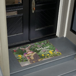 Felpudo Funny Moose Floral Garden Photo