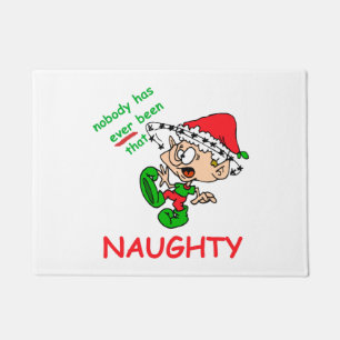 Felpudo Funny Navidades Naughty Abrumó a Elf Holiday