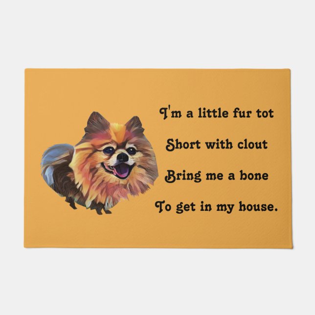 Felpudo Funny Personalizado Pomeranian Doormat (Anverso)