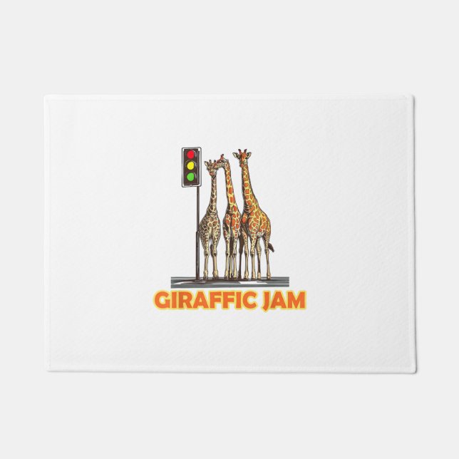 Felpudo Funny Pun Giraffe Jam (Anverso)