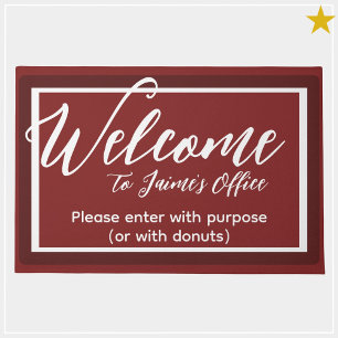 Felpudo Funny Red Custom Name Office Workplace Mat