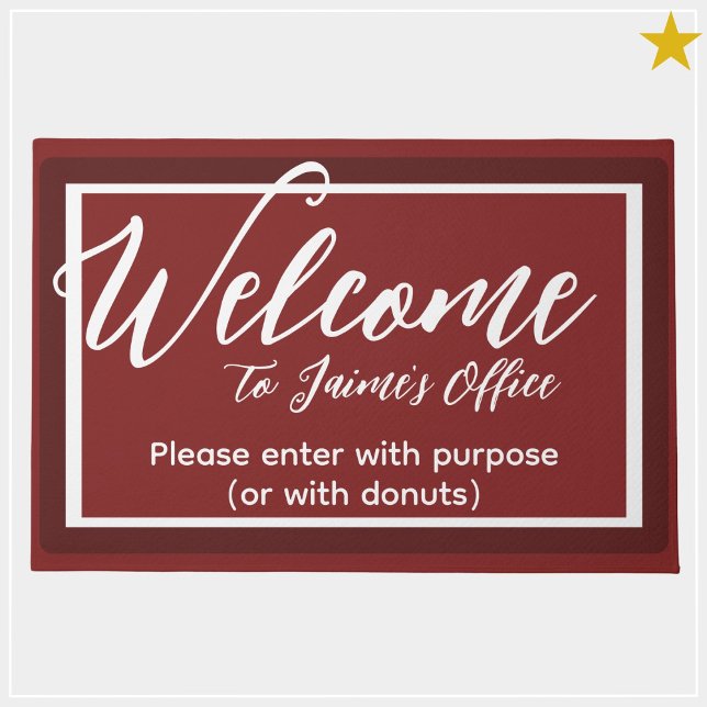 Felpudo Funny Red Custom Name Office Workplace Mat (Subido por el creador)