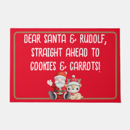 Felpudo Funny Santa Cookies Straight Ahead Christmas